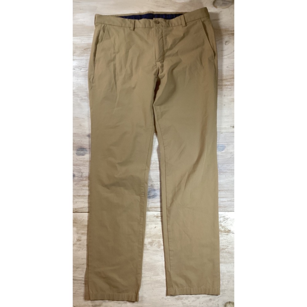 Vineyard Vines Performance Breaker Pants Mens 36x34 Khaki Tan Chino Stretch Golf